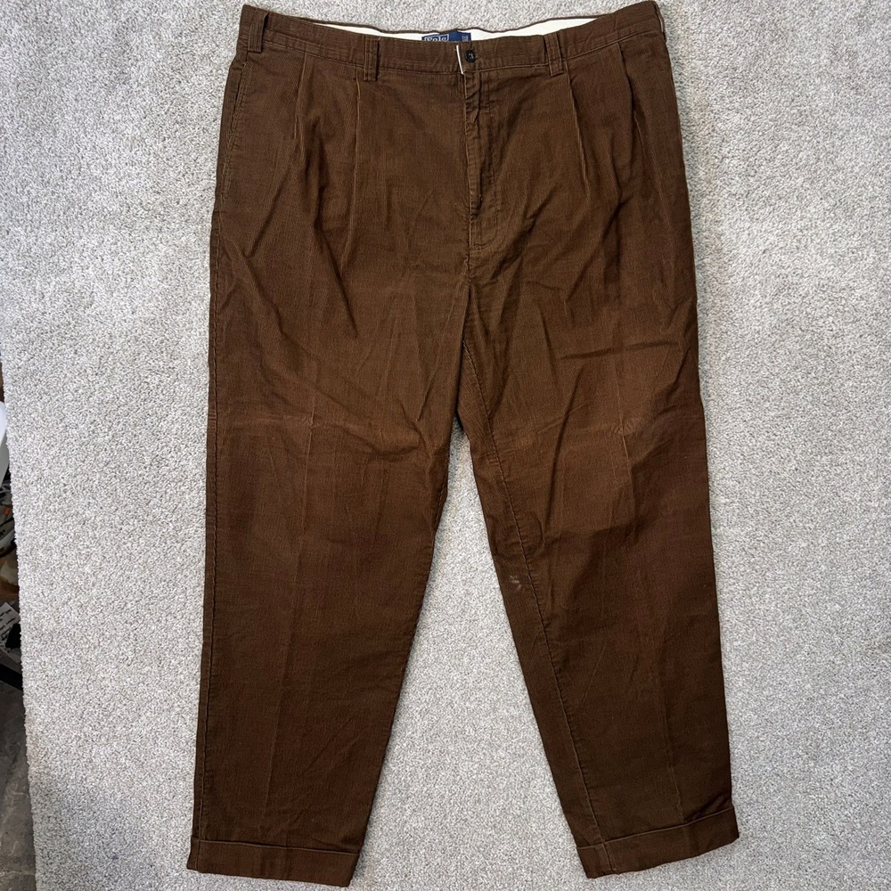 Vintage Polo Ralph Lauren Pants Mens 44/32 Hammond Pant Brown Corduroy Old Money